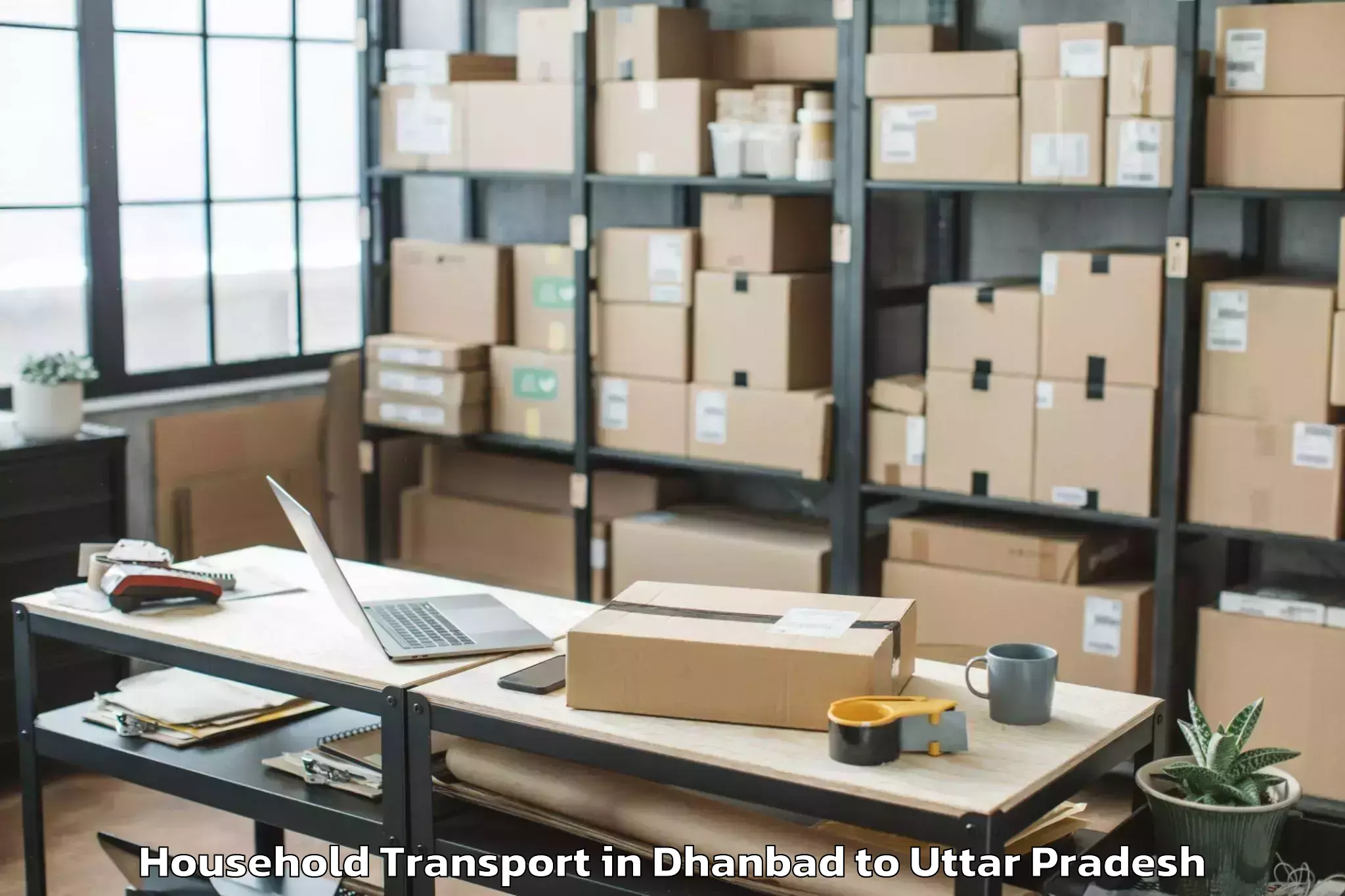 Top Dhanbad to Mariahu Household Transport Available